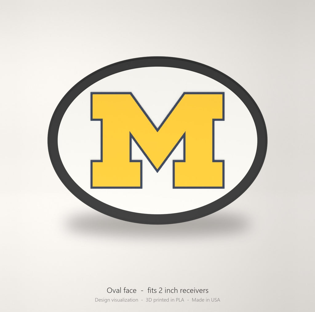 Michigan Wolverines Oval Trailer Hitch Cover 2 Inch Receiver