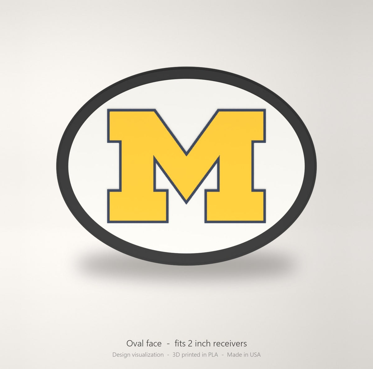 Michigan Wolverines Oval Trailer Hitch Cover 2 Inch Receiver
