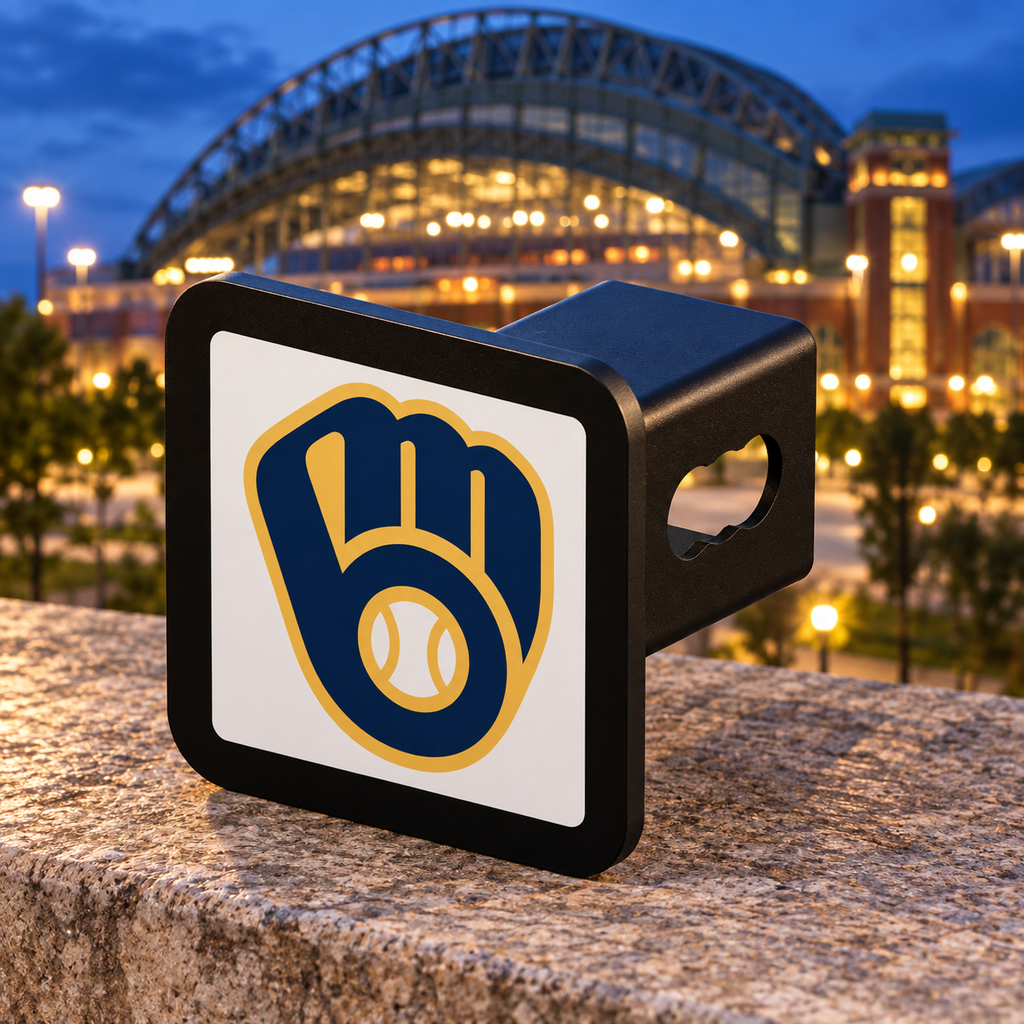 Milwaukee Brewers MLB Baseball Trailer Hitch Cover 2 Inch Receiver