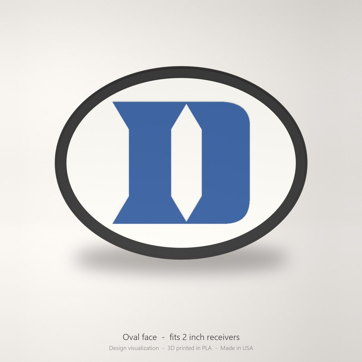 Duke Blue Devils Oval Trailer Hitch Cover 2 Inch Receiver