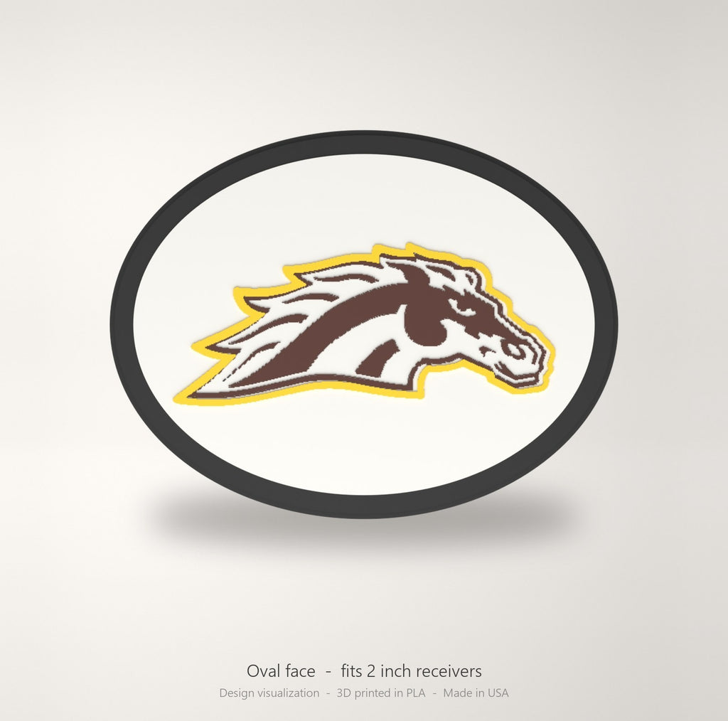 Western Michigan Broncos WMU Oval Trailer Hitch Cover 2 Inch Receiver