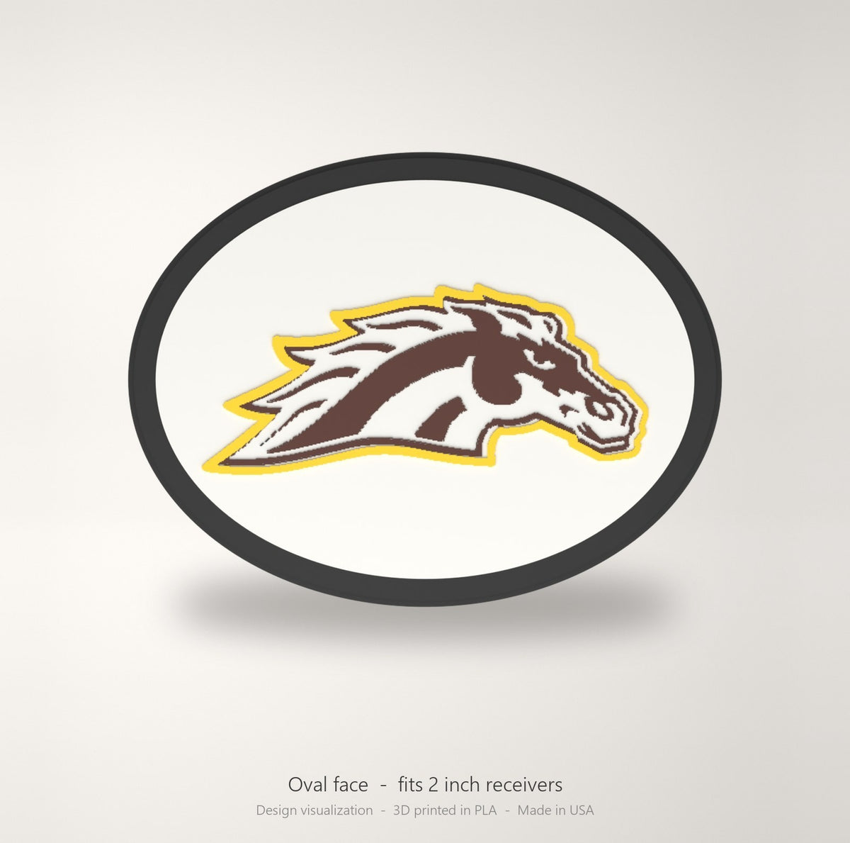 Western Michigan Broncos WMU Oval Trailer Hitch Cover 2 Inch Receiver
