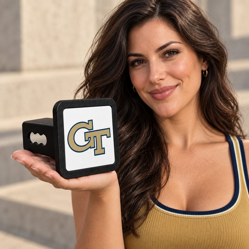 Georgia Tech Yellow Jackets GT Trailer Hitch Cover 2 Inch Receiver