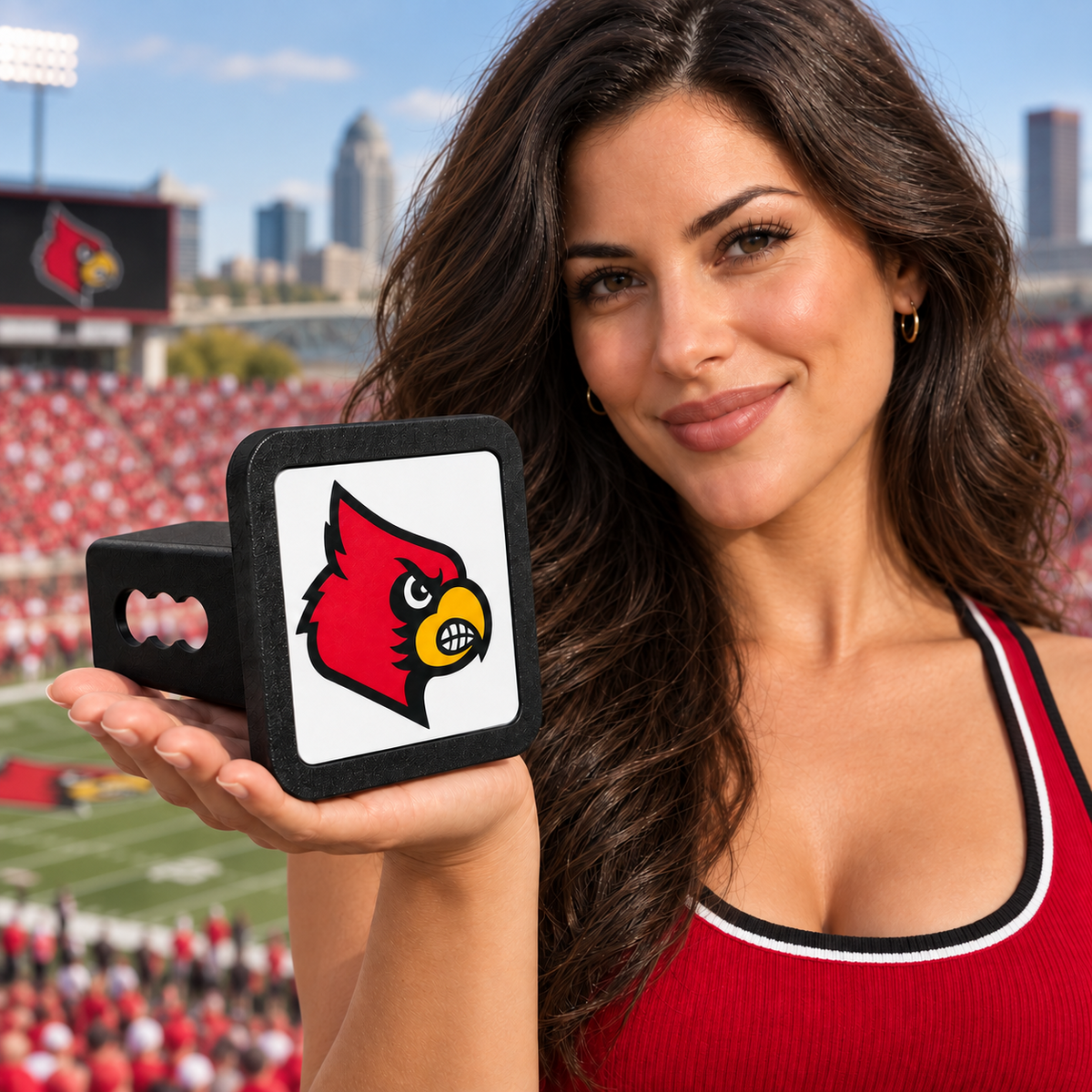 Louisville Cardinals Trailer Hitch Cover 2 Inch Receiver