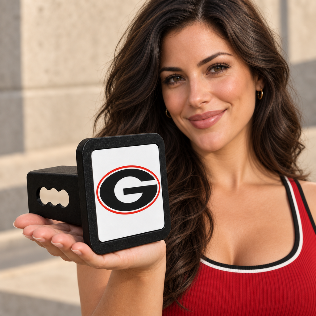 UGA Georgia Bulldogs Dawgs College Football Hitch Cover 2 Inch Receiver G - product visualization