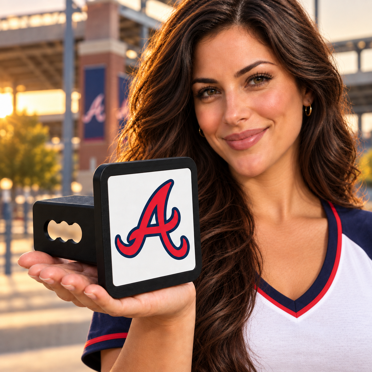 Atlanta Braves MLB Baseball Trailer Hitch Cover 2 Inch Receiver