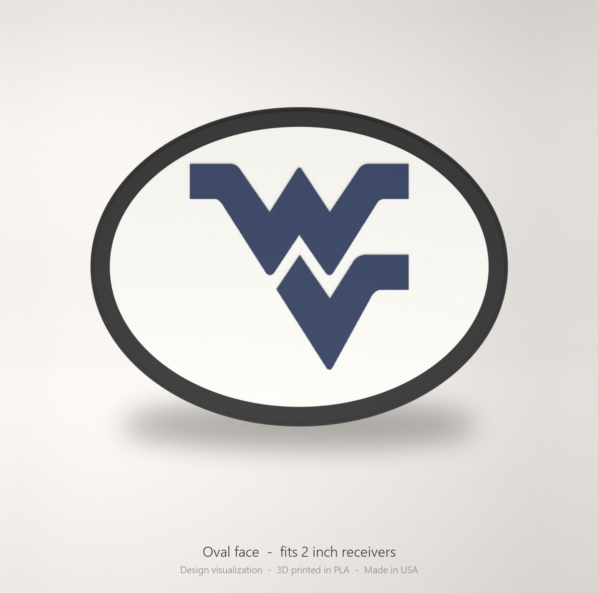 West Virginia Mountaineers Oval Trailer Hitch Cover 2 Inch Receiver