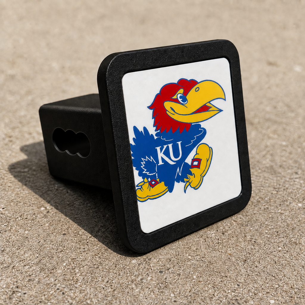 Kansas Jayhawks KU Trailer Hitch Cover 2 Inch Receiver