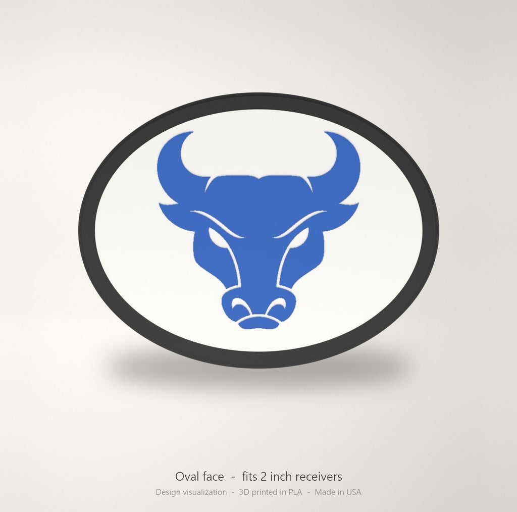 Buffalo Bulls Oval Trailer Hitch Cover 2 Inch Receiver Round