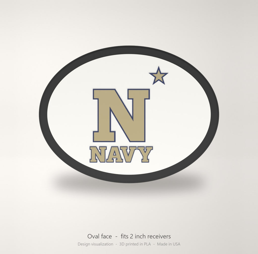 Navy Midshipmen Oval Trailer Hitch Cover 2 Inch Receiver