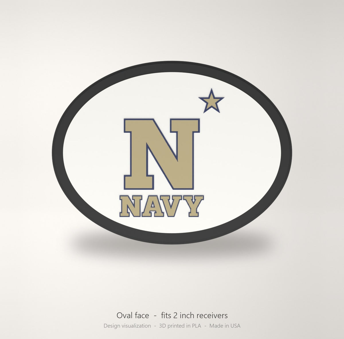 Navy Midshipmen Oval Trailer Hitch Cover 2 Inch Receiver