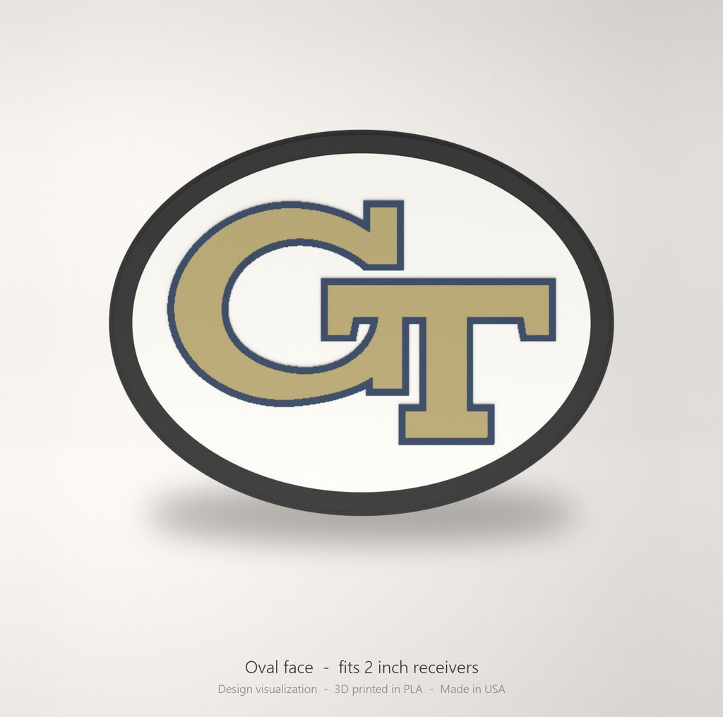 Georgia Tech Yellow Jackets GT Oval Trailer Hitch Cover 2 Inch Receiver
