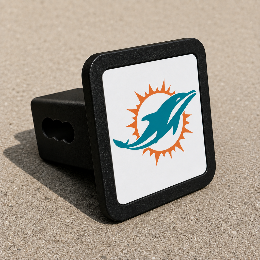 Miami Dolphins NFL Trailer Hitch Cover 2 Inch Receiver