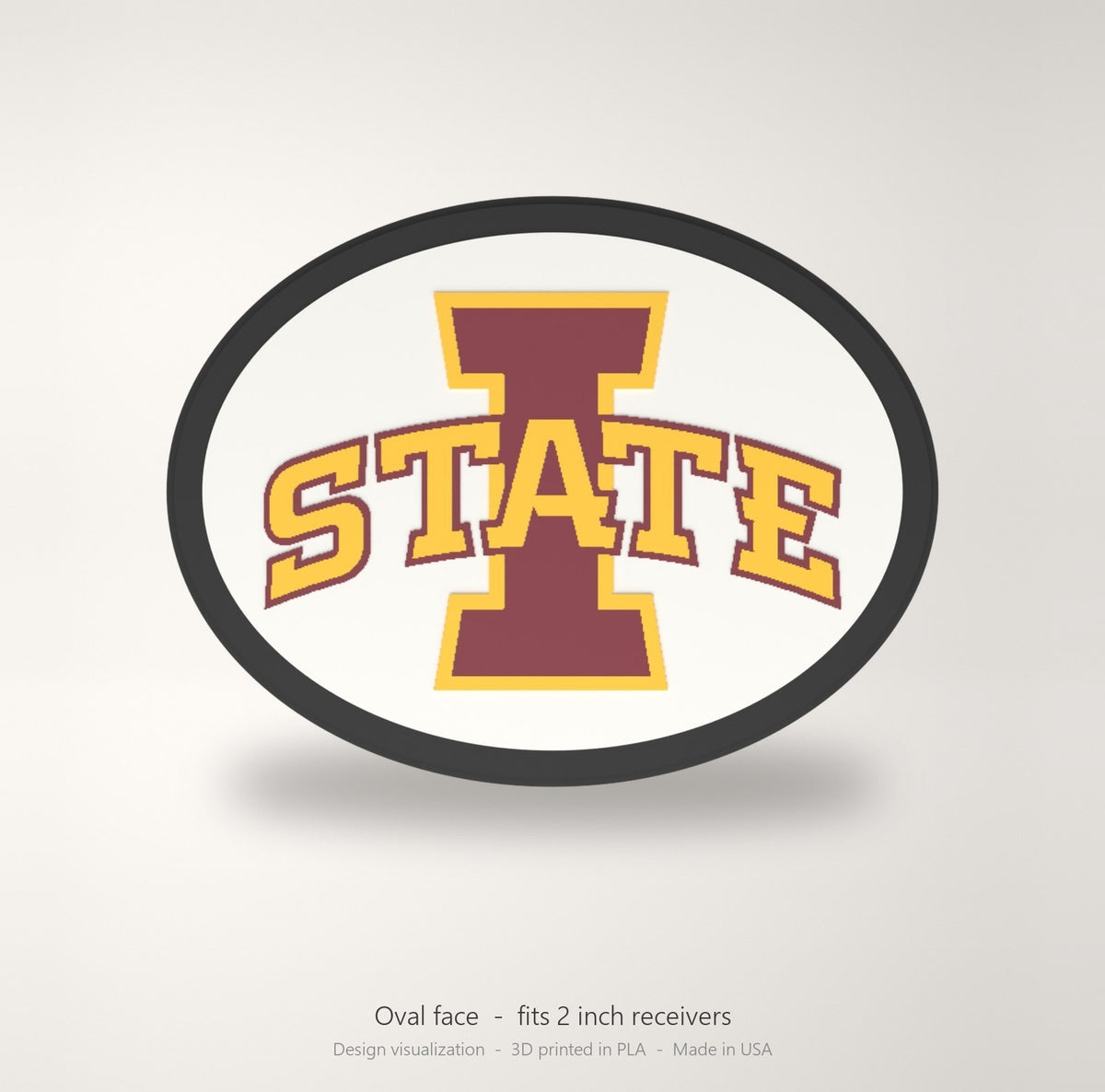 Iowa State Cyclones Oval Trailer Hitch Cover 2 Inch Receiver