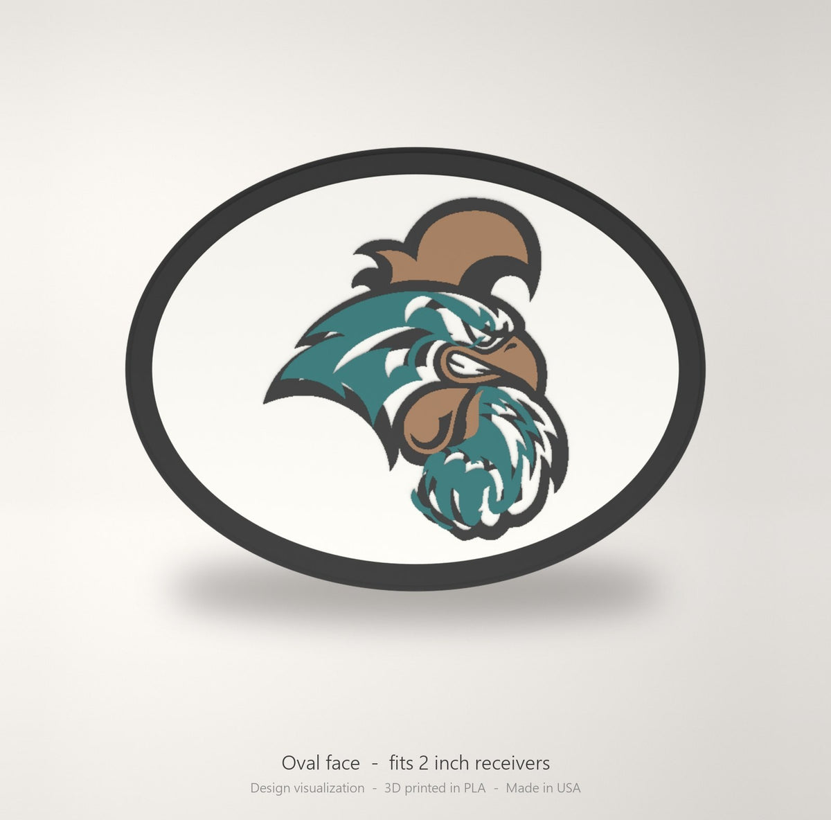 Coastal Carolina Chanticleers CCU Oval Trailer Hitch Cover 2 Inch Receiver