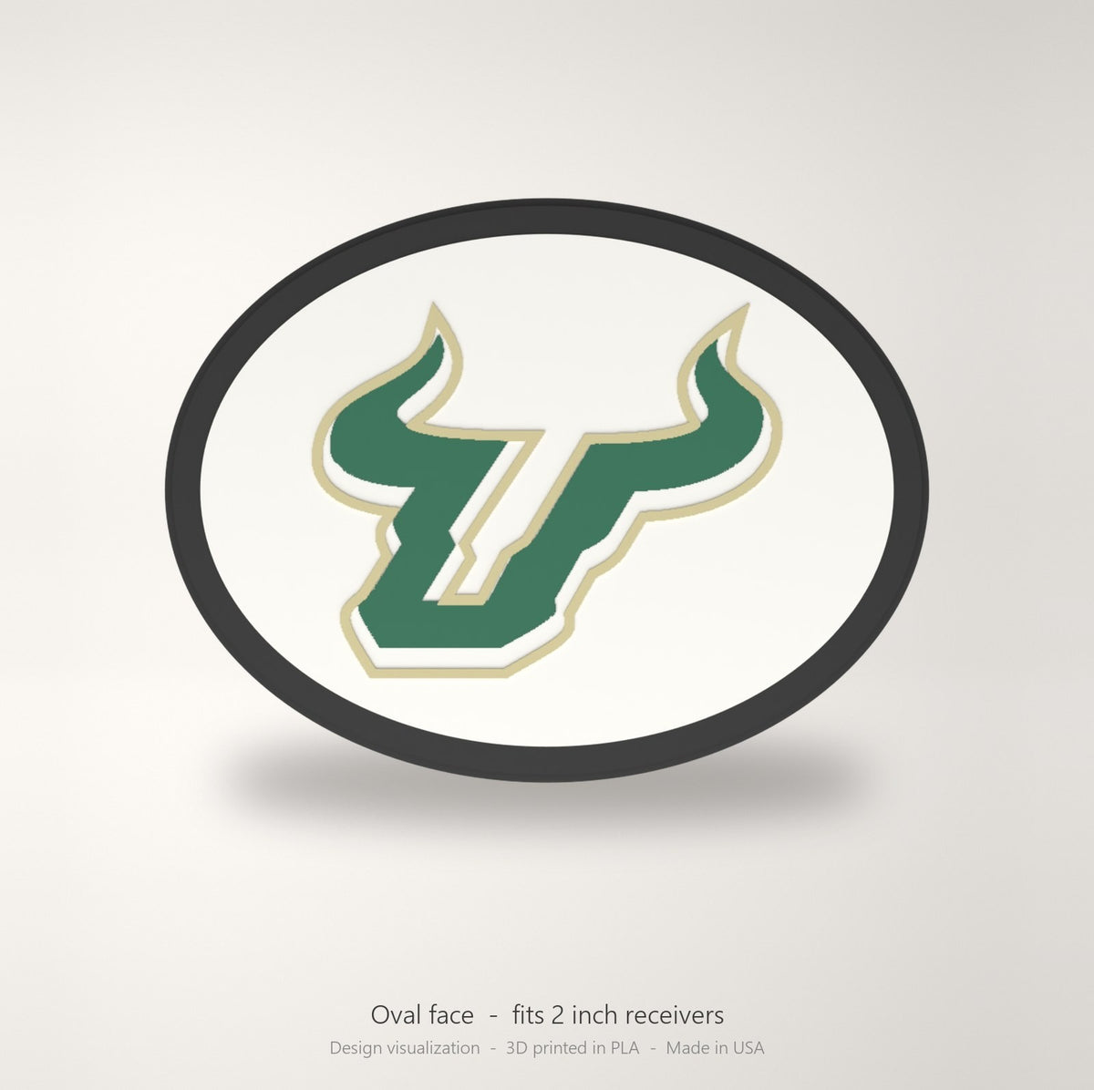 South Florida Bulls USF Oval Trailer Hitch Cover 2 Inch Receiver