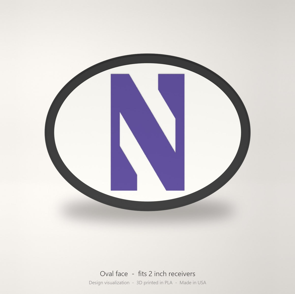 Northwestern Wildcats Oval Trailer Hitch Cover 2 Inch Receiver
