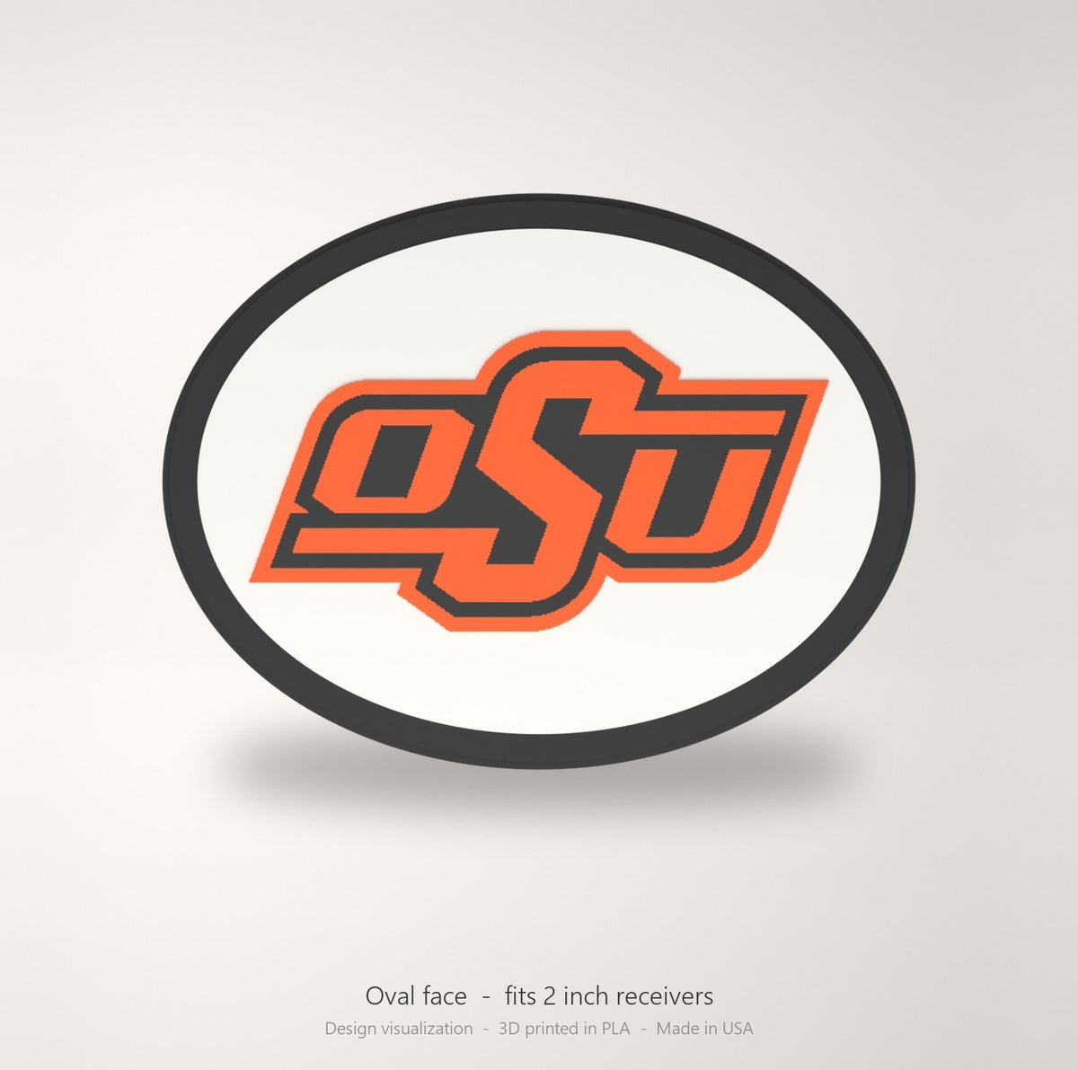 Oklahoma State Cowboys Oval Trailer Hitch Cover 2 Inch Receiver