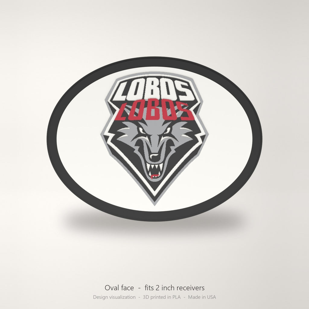 New Mexico Lobos UNM Oval Trailer Hitch Cover 2 Inch Receiver
