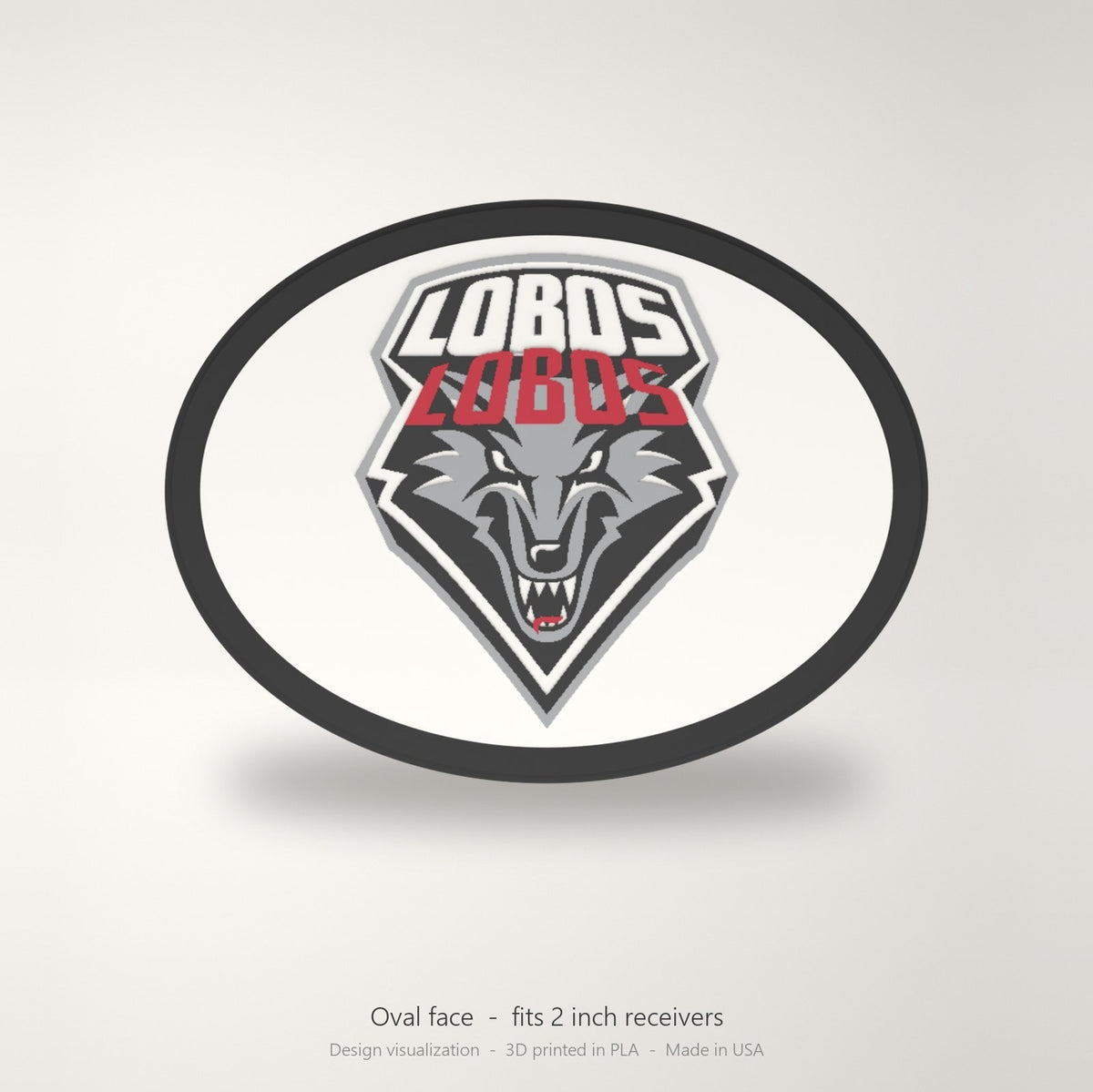New Mexico Lobos UNM Oval Trailer Hitch Cover 2 Inch Receiver