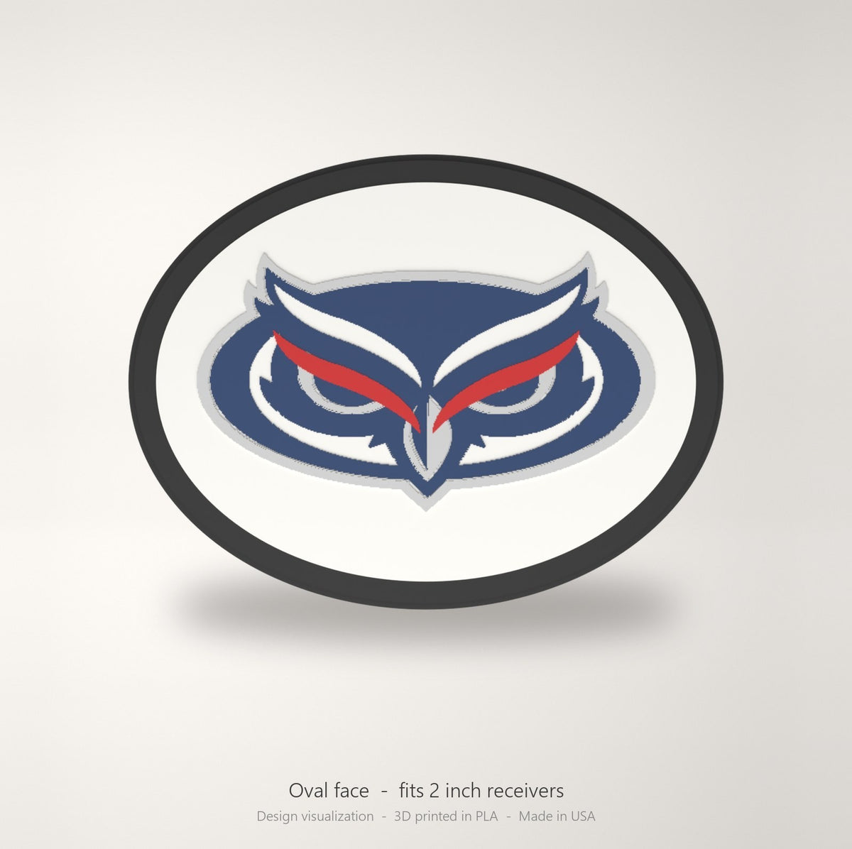 Florida Atlantic Owls FAU Oval Trailer Hitch Cover 2 Inch Receiver