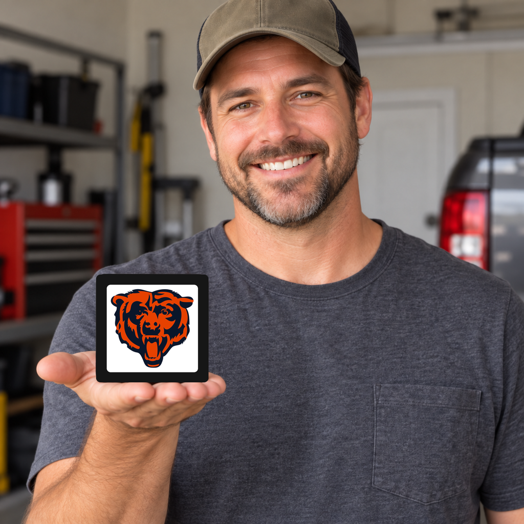 Chicago Bears NFL 3-Inch Square Hitch Cover for 1.25 or 2 Inch Receiver
