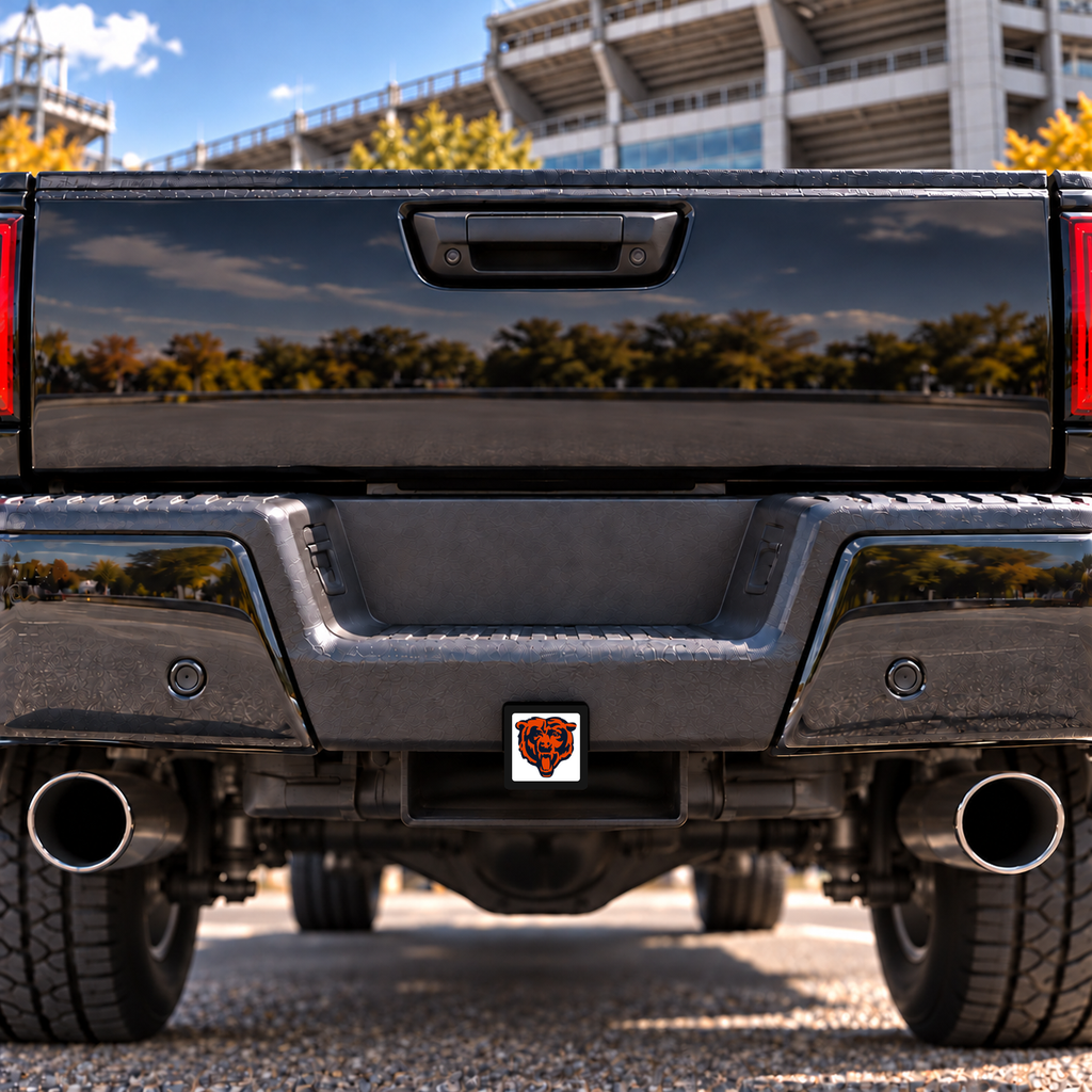 Chicago Bears NFL 3-Inch Square Hitch Cover for 1.25 or 2 Inch Receiver