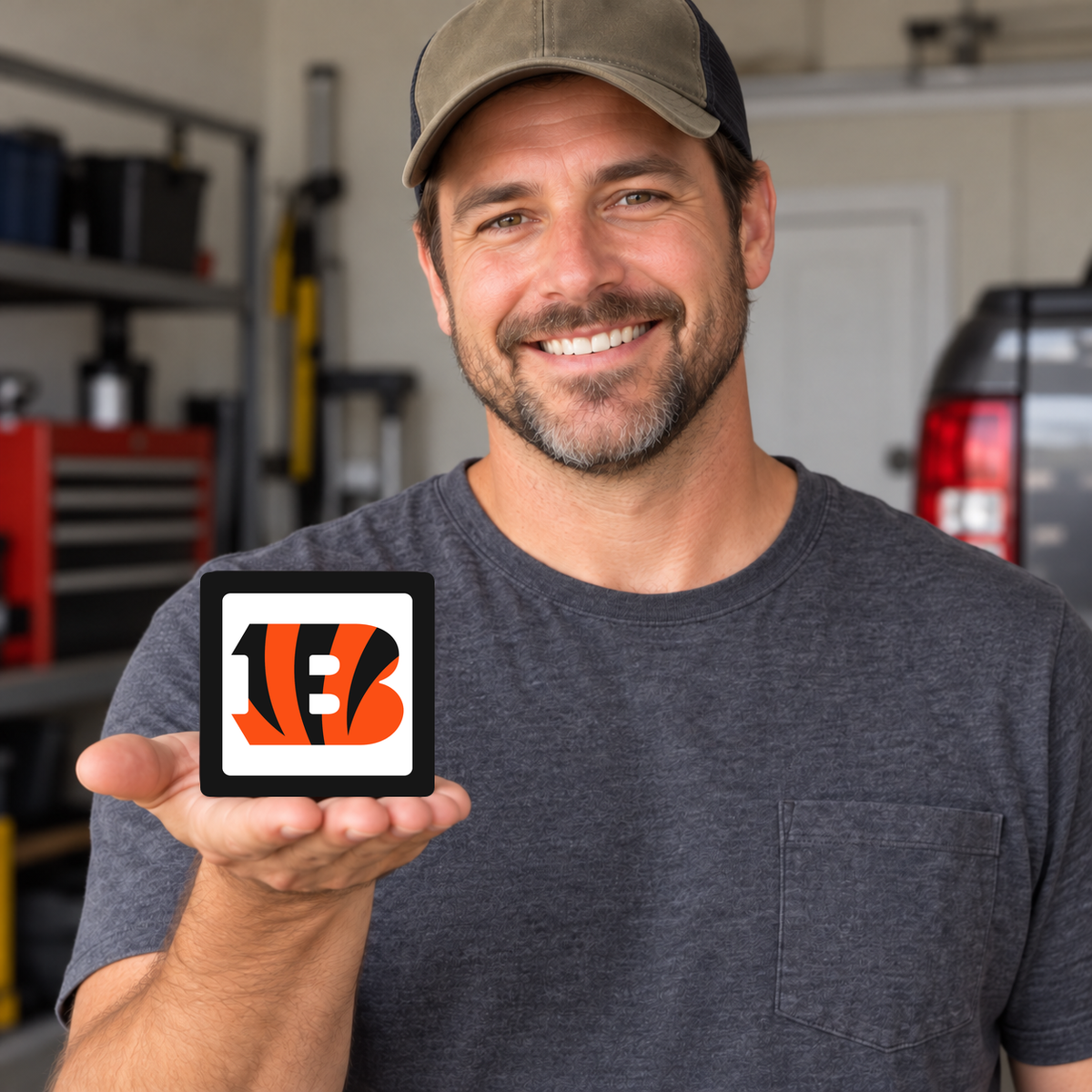 Cincinnati Bengals NFL 3-Inch Square Hitch Cover for 1.25 or 2 Inch Receiver