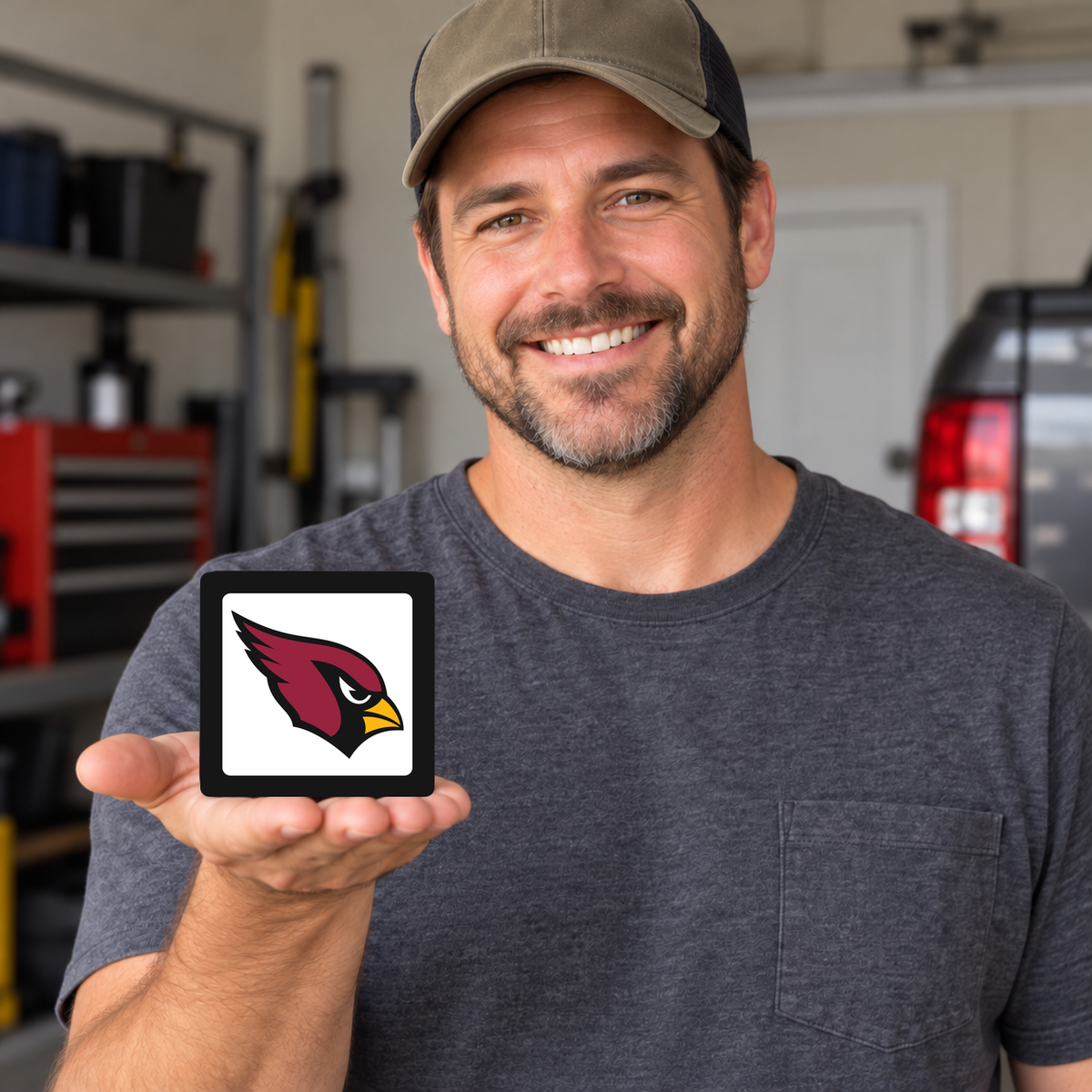 Arizona Cardinals NFL 3-Inch Square Hitch Cover for 1.25 or 2 Inch Receiver