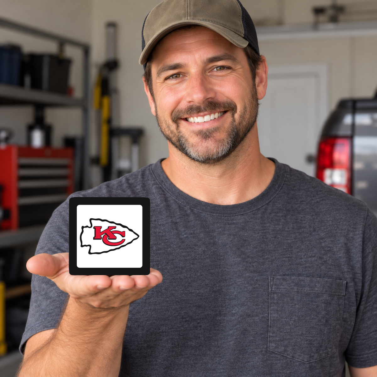 Kansas City Chiefs NFL 3-Inch Square Hitch Cover for 1.25 or 2 Inch Receiver