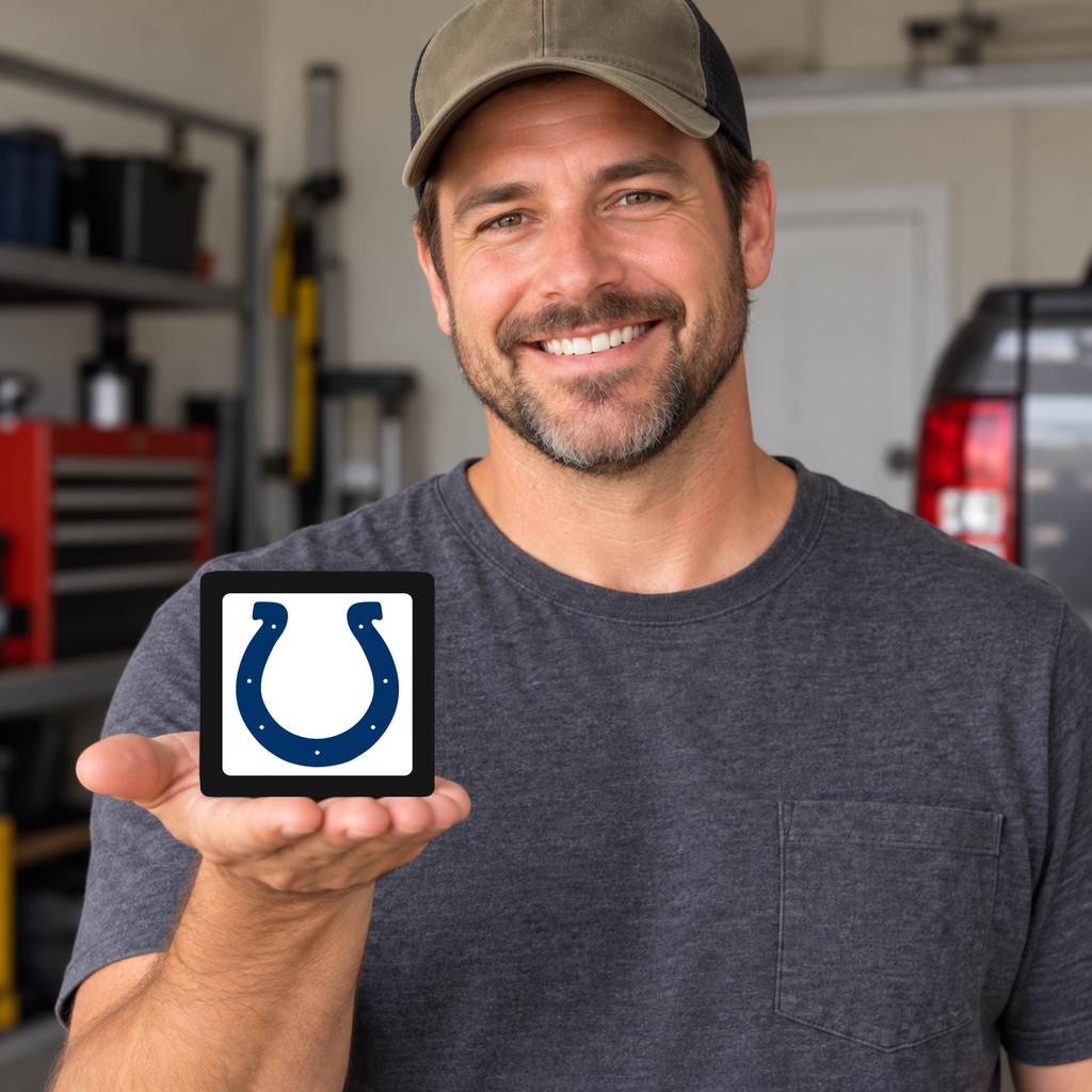Indianapolis Colts NFL 3-Inch Square Hitch Cover for 1.25 or 2 Inch Receiver