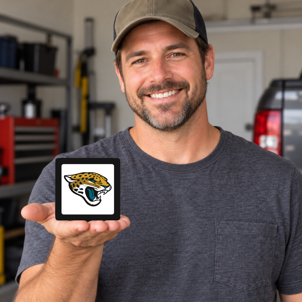 Jacksonville Jaguars NFL 3-Inch Square Hitch Cover for 1.25 or 2 Inch Receiver