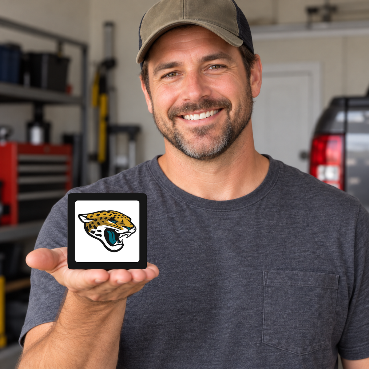 Jacksonville Jaguars NFL 3-Inch Square Hitch Cover for 1.25 or 2 Inch Receiver