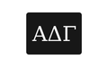 Alpha Delta Gamma Greek Letter Hitch Cover Black White 2 Inch Receiver