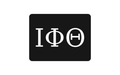 Iota Phi Theta Greek Letter Hitch Cover Black White 2 Inch Receiver