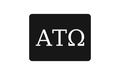 Alpha Tau Omega Greek Letter Hitch Cover Black White 2 Inch Receiver
