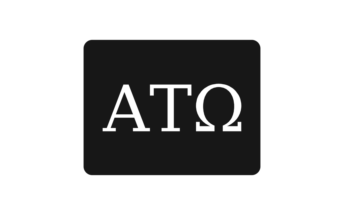 Alpha Tau Omega Greek Letter Hitch Cover Black White 2 Inch Receiver