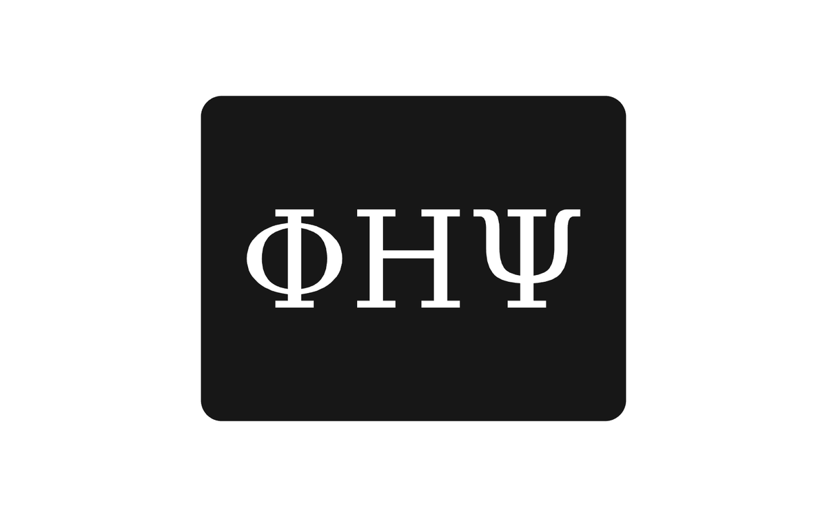 Phi Eta Psi Greek Letter Hitch Cover Black White 2 Inch Receiver