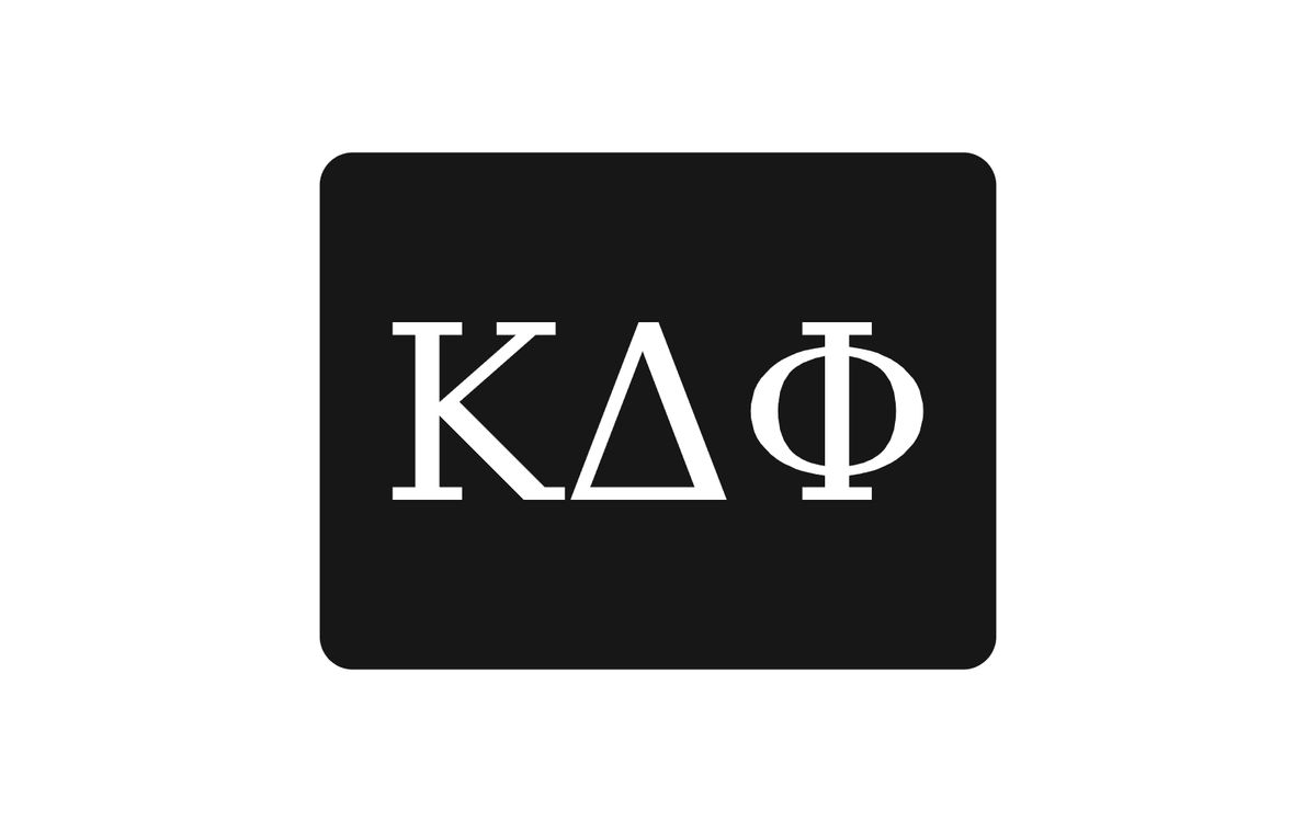 Kappa Delta Phi Greek Letter Hitch Cover Black White 2 Inch Receiver