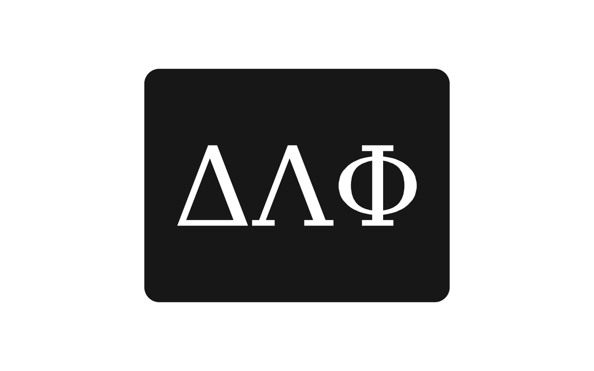Delta Lambda Phi Greek Letter Hitch Cover Black White 2 Inch Receiver