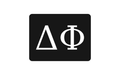 Delta Phi Greek Letter Hitch Cover Black White 2 Inch Receiver