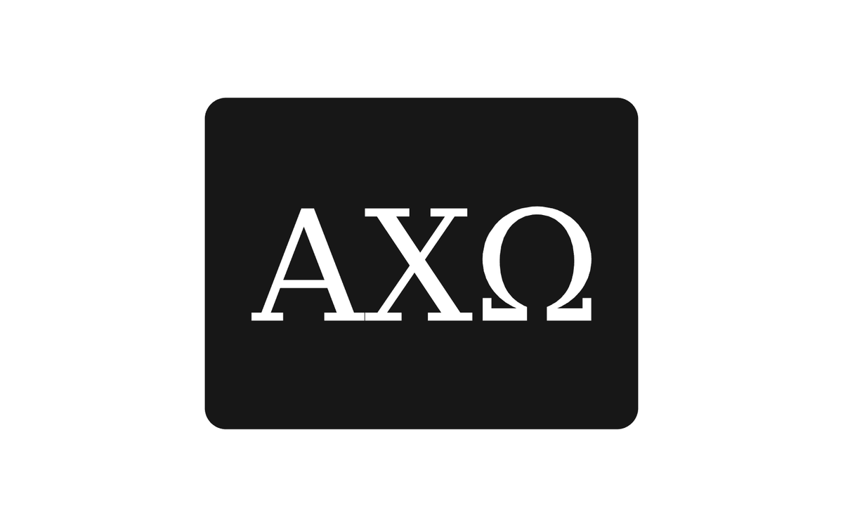 Alpha Chi Omega Greek Letter Hitch Cover Black White 2 Inch Receiver