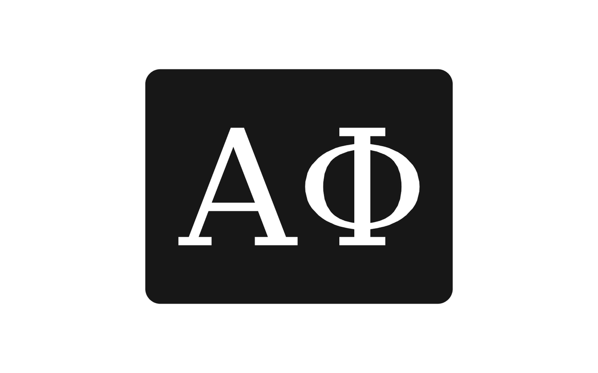 Alpha Phi Greek Letter Hitch Cover Black White 2 Inch Receiver