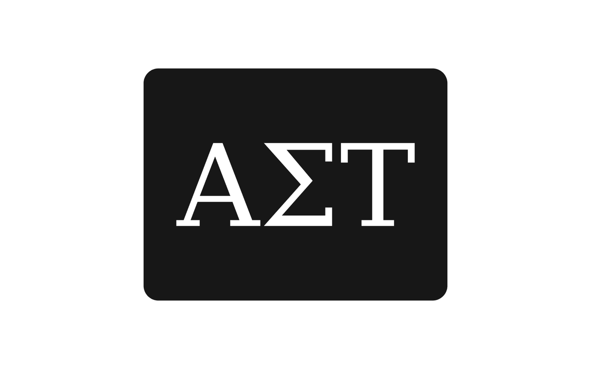 Alpha Sigma Tau Greek Letter Hitch Cover Black White 2 Inch Receiver