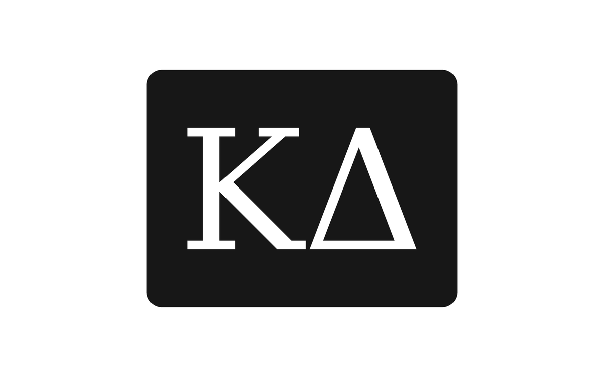 Kappa Delta Greek Letter Hitch Cover Black White 2 Inch Receiver