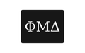 Phi Mu Delta Greek Letter Hitch Cover Black White 2 Inch Receiver
