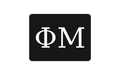 Phi Mu Greek Letter Hitch Cover Black White 2 Inch Receiver