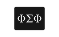Phi Sigma Phi Greek Letter Hitch Cover Black White 2 Inch Receiver