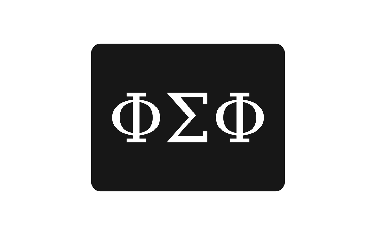 Phi Sigma Phi Greek Letter Hitch Cover Black White 2 Inch Receiver