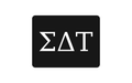 Sigma Delta Tau Greek Letter Hitch Cover Black White 2 Inch Receiver